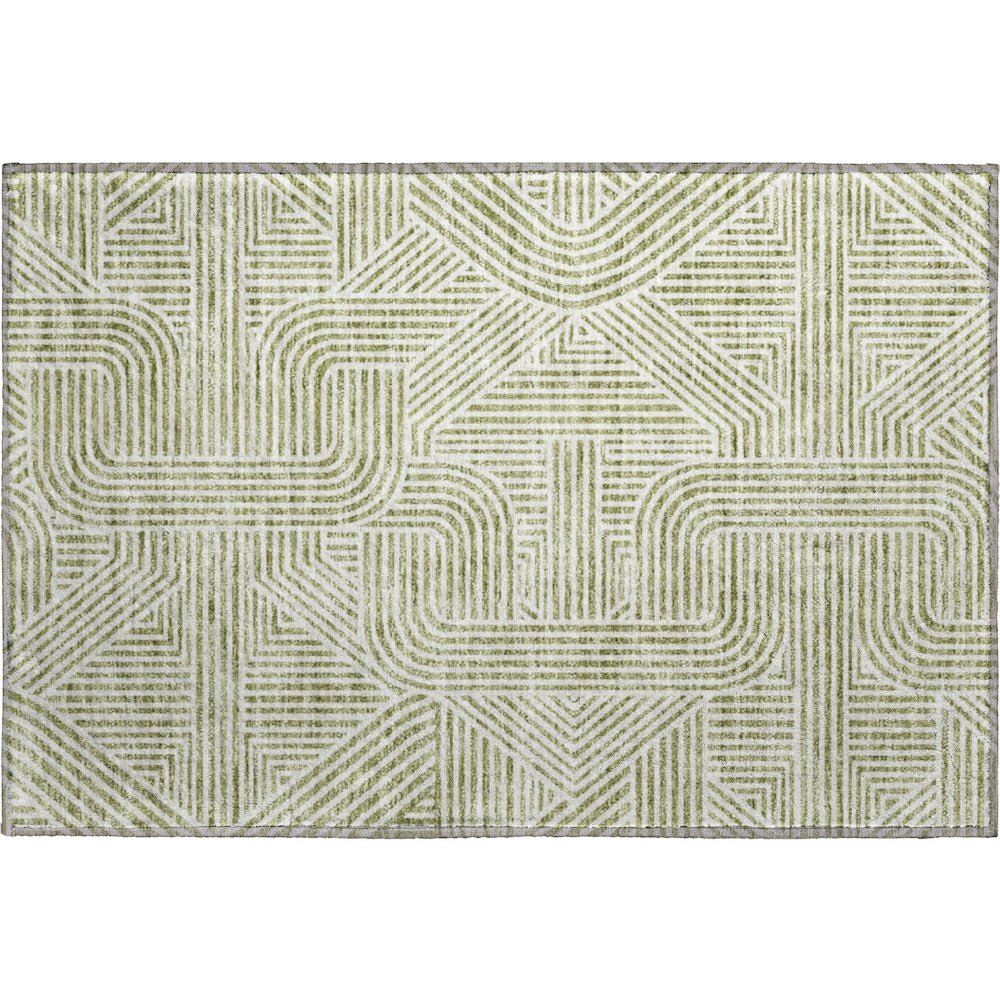 Premium Machine Washable Mayfield AMF917 Aloe 1'8" x 2'6" Rug. Picture 1