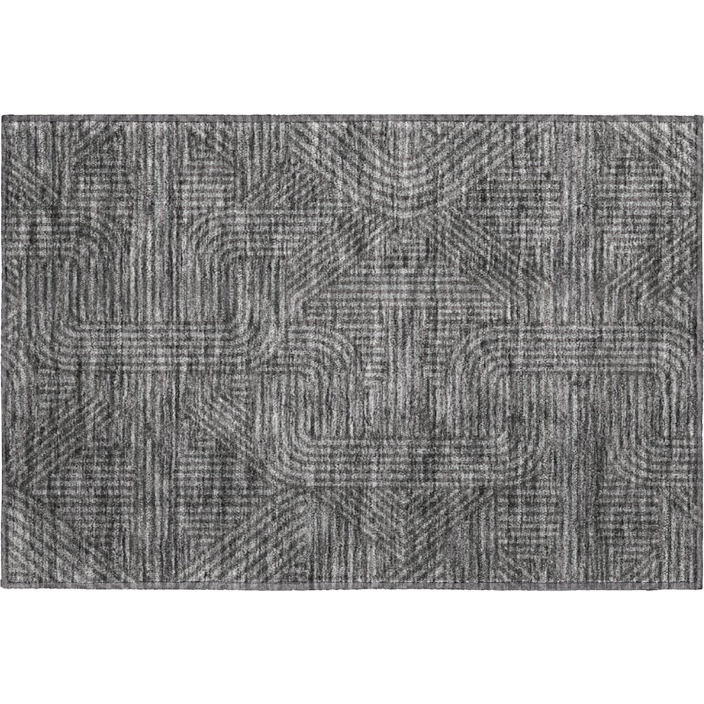 Premium Machine Washable Mayfield AMF917 Charcoal 1'8" x 2'6" Rug. Picture 1