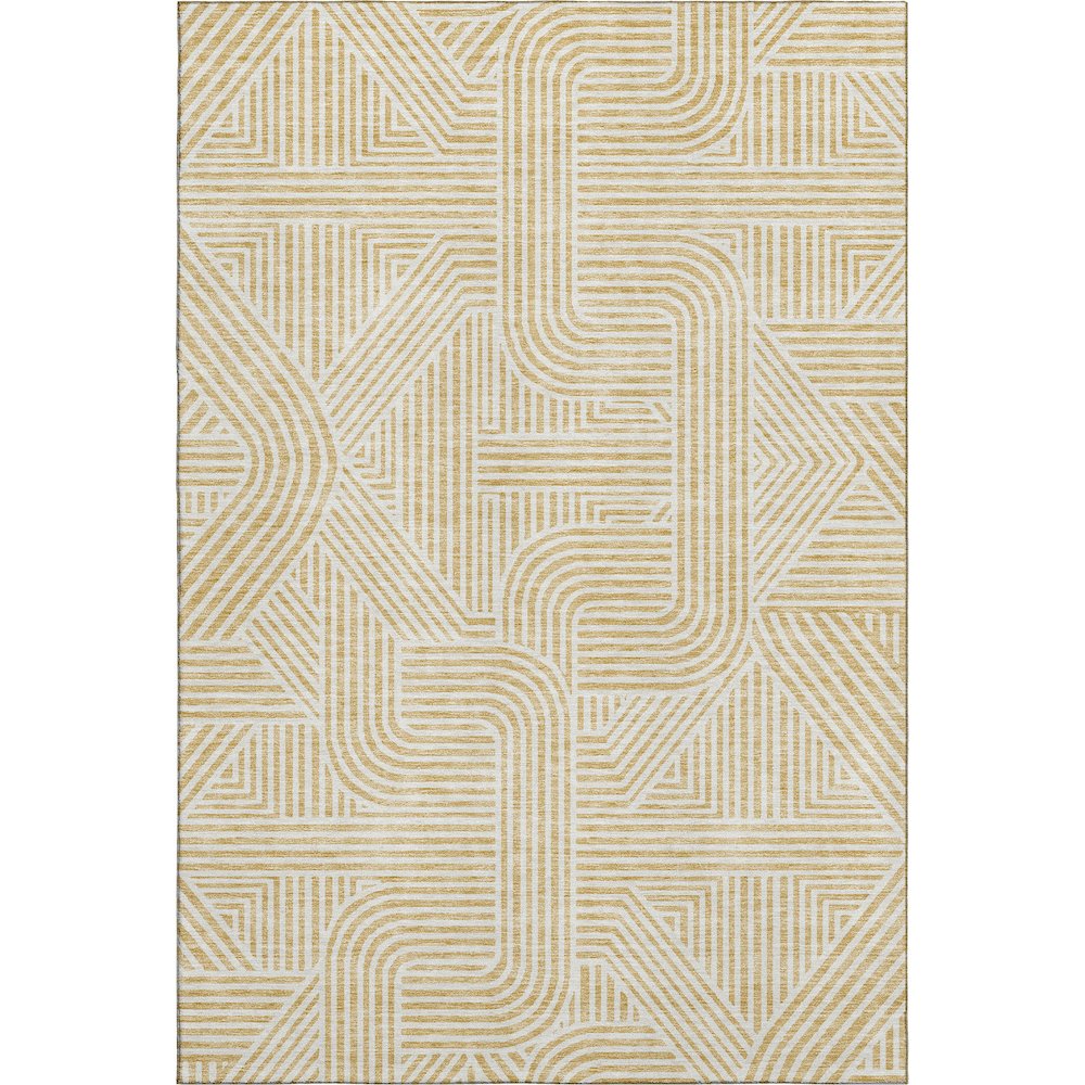 Premium Machine Washable Mayfield AMF917 Gold 2'6" x 3'10" Rug. Picture 1