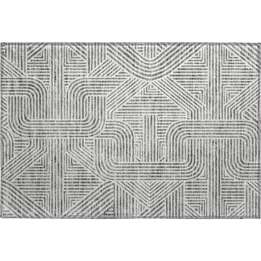 Premium Machine Washable Mayfield AMF917 Gray 1'8" x 2'6" Rug. Picture 1