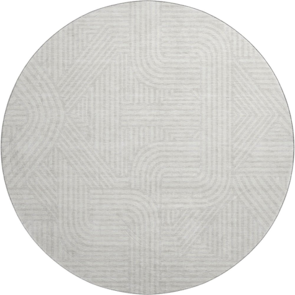 Premium Machine Washable Mayfield AMF917 Ivory 8' x 8' Round Rug. Picture 1