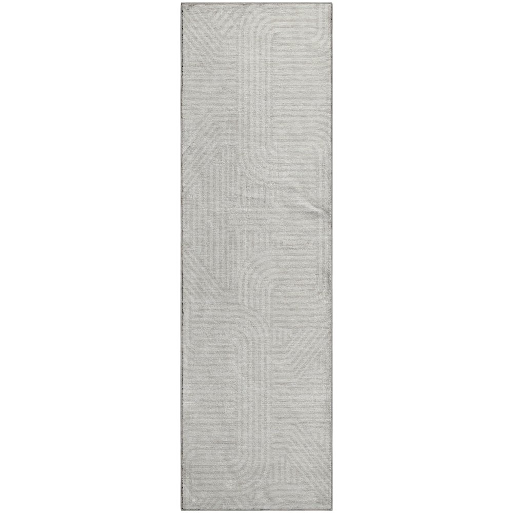 Premium Machine Washable Mayfield AMF917 Ivory 2'3" x 7'6" Runner Rug. Picture 1