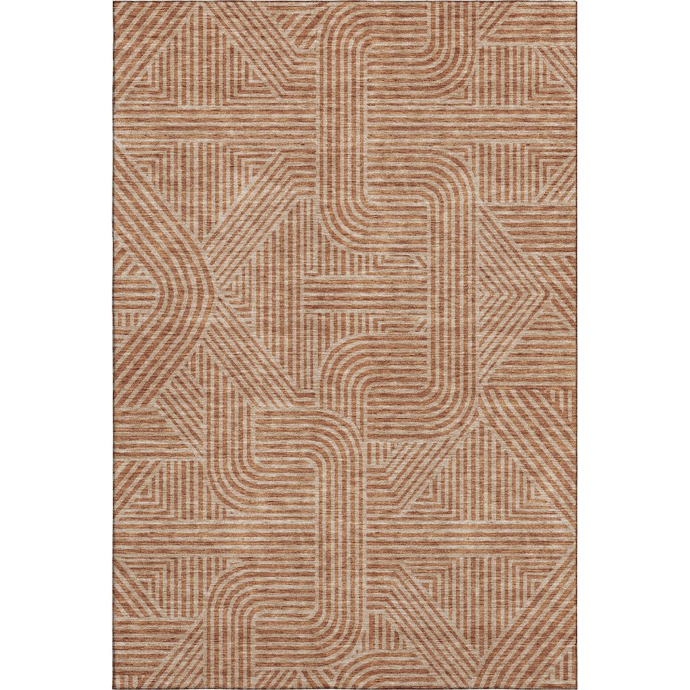 Premium Machine Washable Mayfield AMF917 Terracotta 2'6" x 3'10" Rug. Picture 1