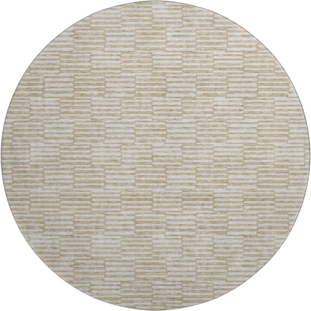 Premium Machine Washable Mayfield AMF918 Beige 8' x 8' Round Rug. Picture 1