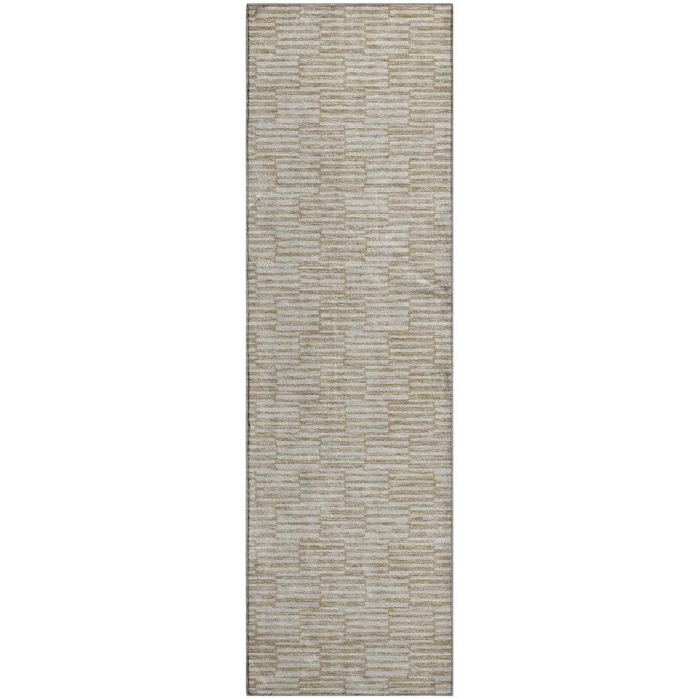 Premium Machine Washable Mayfield AMF918 Beige 2'3" x 7'6" Runner Rug. Picture 1