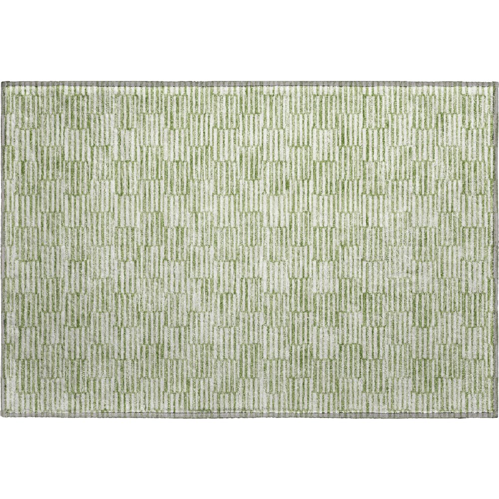 Premium Machine Washable Mayfield AMF918 Green 1'8" x 2'6" Rug. Picture 1