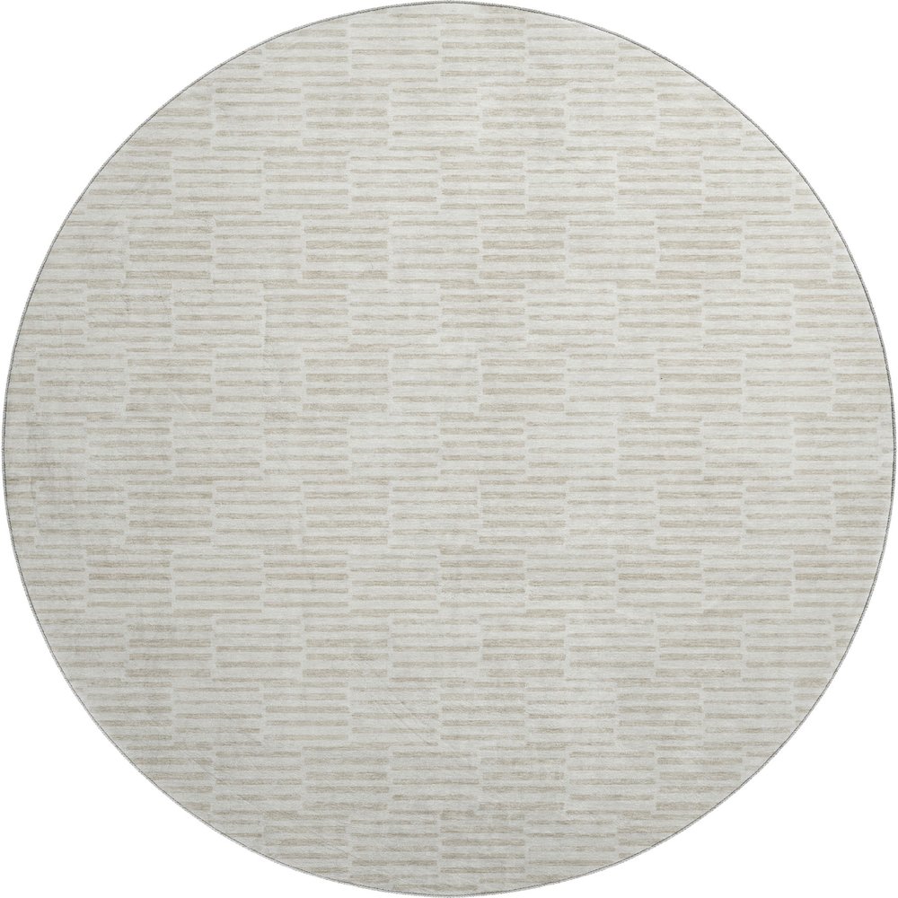 Premium Machine Washable Mayfield AMF918 Ivory 8' x 8' Round Rug. Picture 1