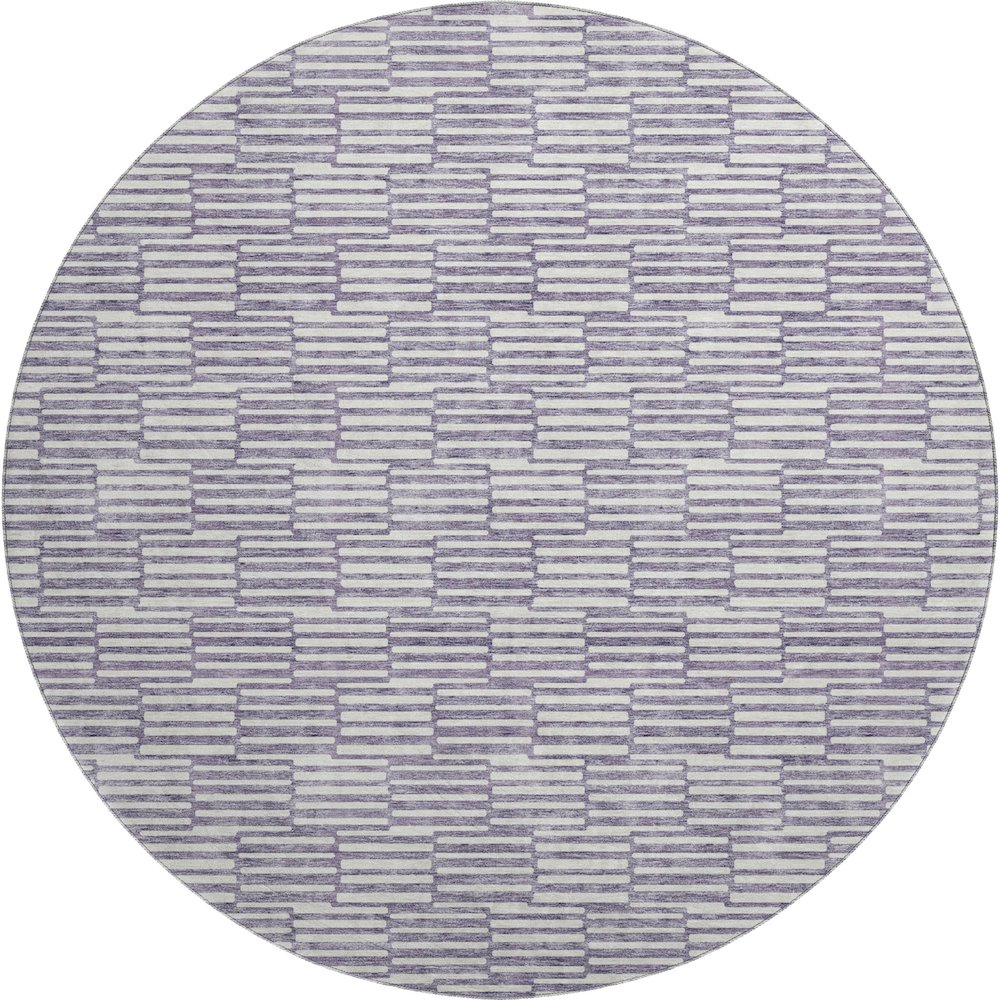 Premium Machine Washable Mayfield AMF918 Lilac 8' x 8' Round Rug. Picture 1