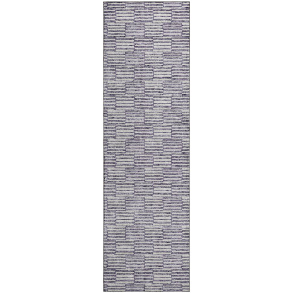Premium Machine Washable Mayfield AMF918 Lilac 2'3" x 7'6" Runner Rug. Picture 1