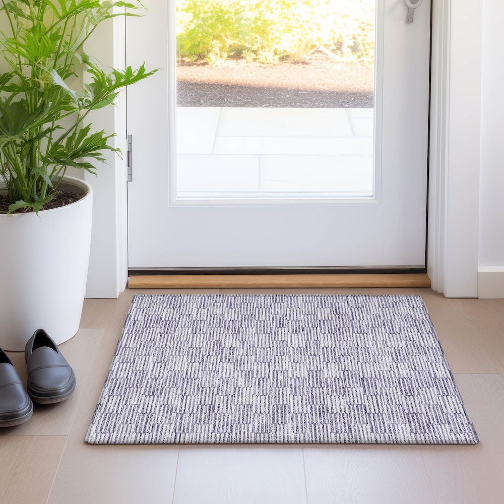Premium Machine Washable Mayfield AMF918 Lilac 1'8" x 2'6" Rug. Picture 5
