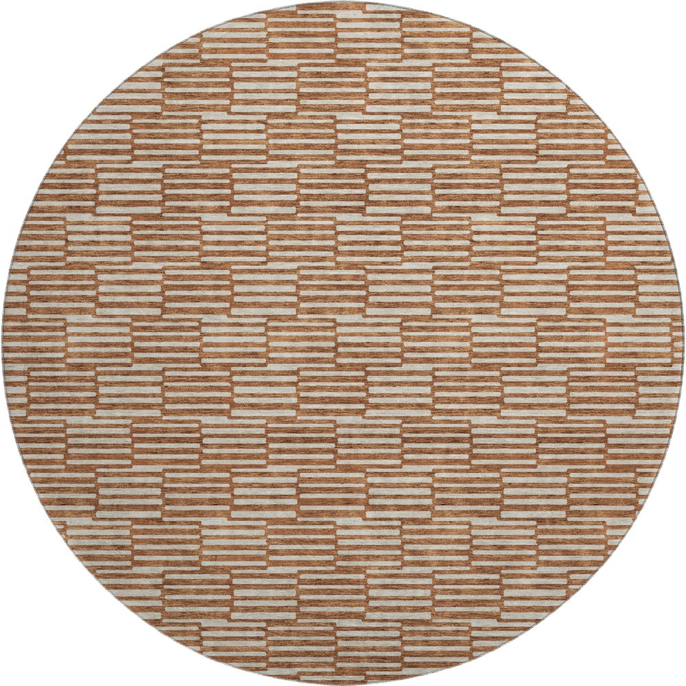 Premium Machine Washable Mayfield AMF918 Paprika 8' x 8' Round Rug. Picture 1