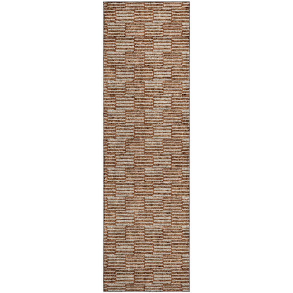 Premium Machine Washable Mayfield AMF918 Paprika 2'3" x 7'6" Runner Rug. Picture 1