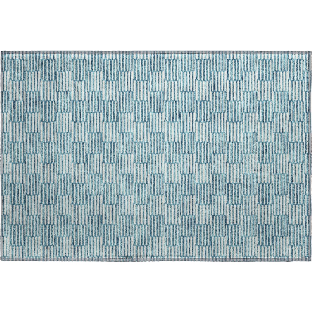 Premium Machine Washable Mayfield AMF918 Teal 1'8" x 2'6" Rug. Picture 1
