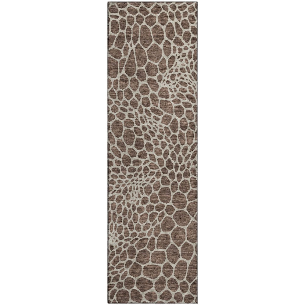Premium Machine Washable Mayfield AMF919 Brown 2'3" x 7'6" Runner Rug. Picture 1