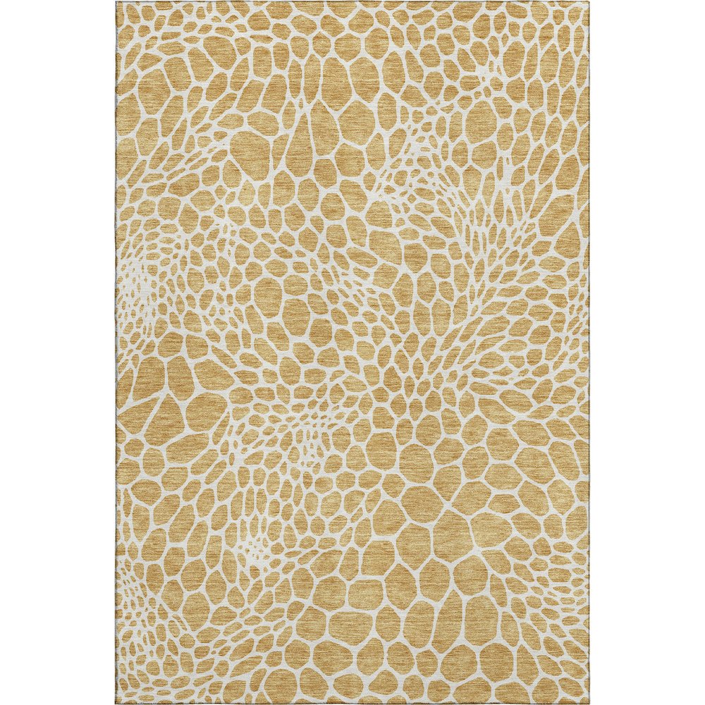 Premium Machine Washable Mayfield AMF919 Gold 2'6" x 3'10" Rug. Picture 1