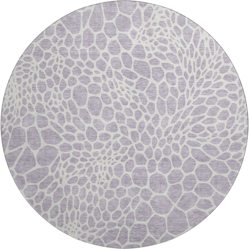 Premium Machine Washable Mayfield AMF919 Lilac 8' x 8' Round Rug. Picture 1