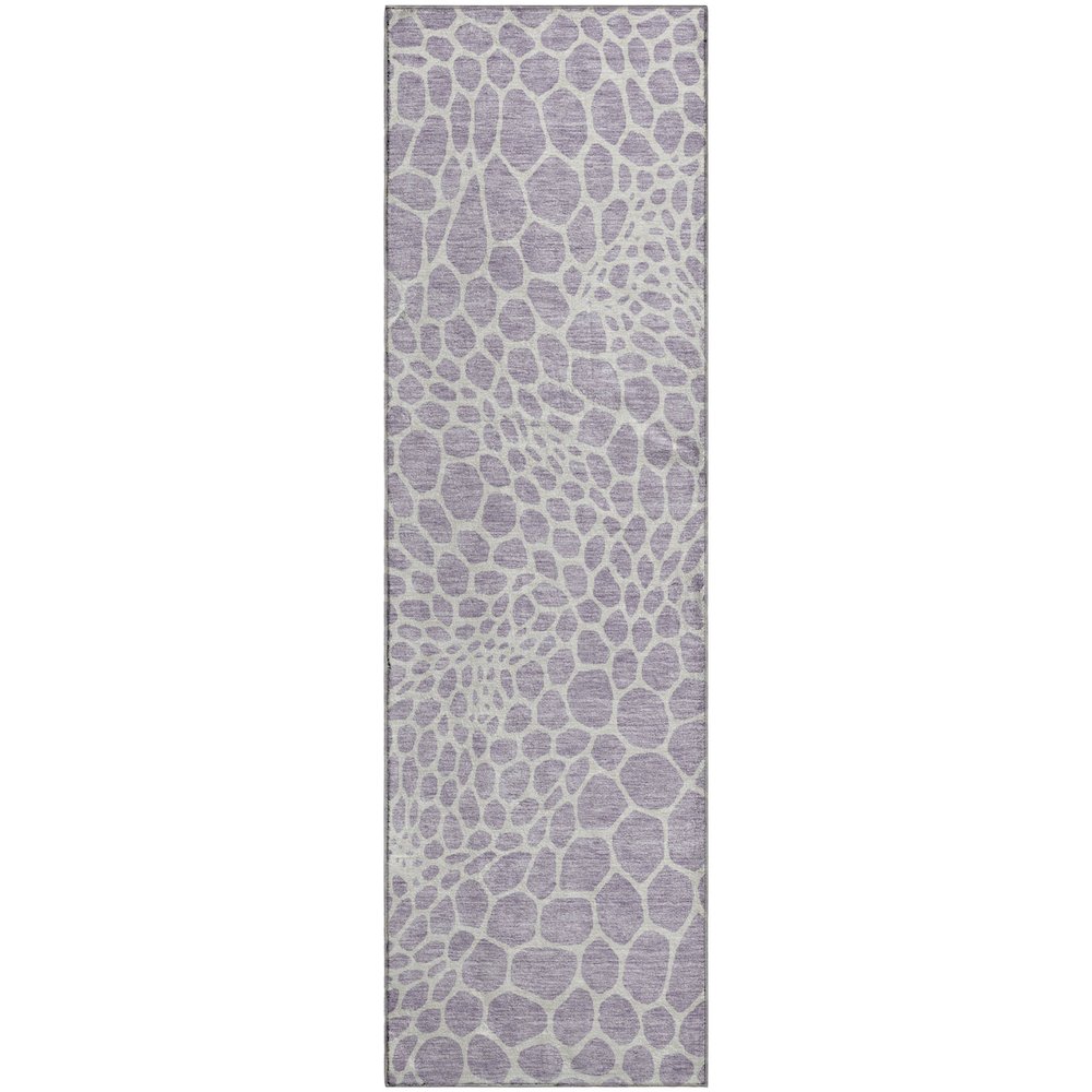 Premium Machine Washable Mayfield AMF919 Lilac 2'3" x 7'6" Runner Rug. Picture 1