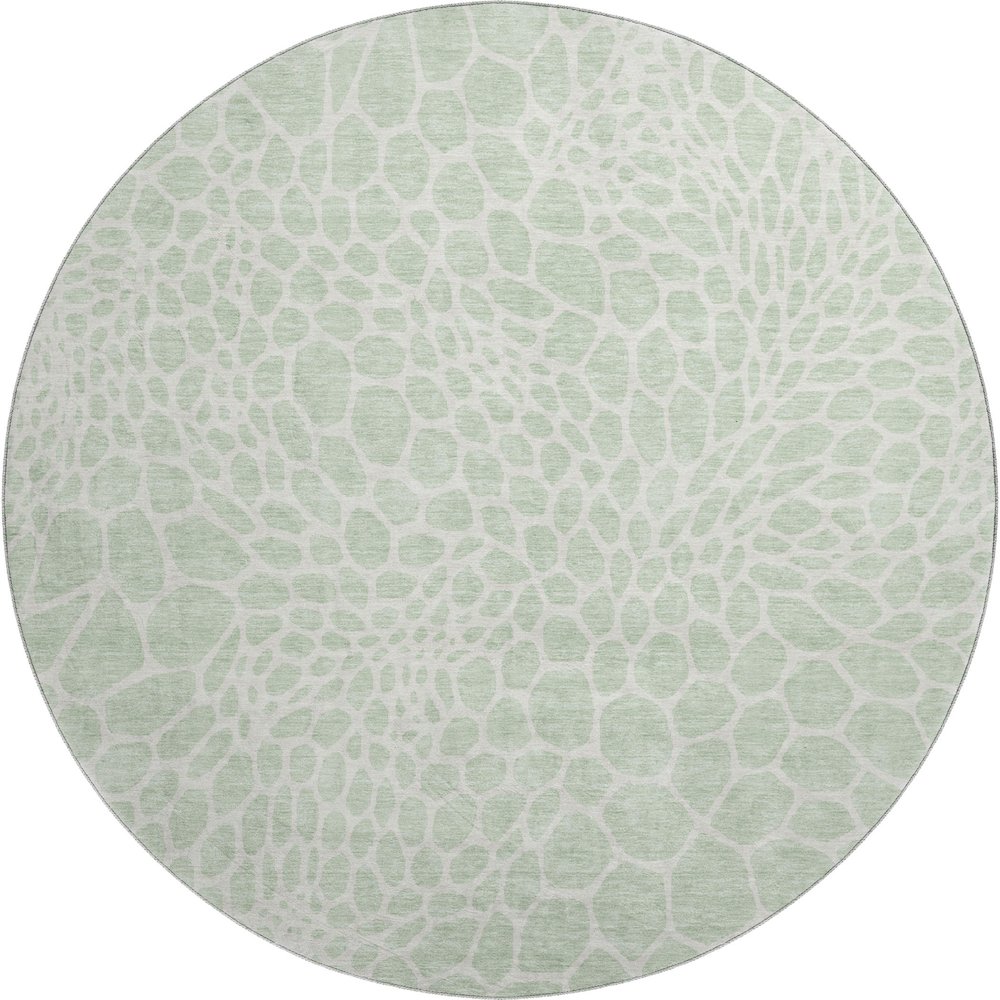 Premium Machine Washable Mayfield AMF919 Mint 8' x 8' Round Rug. Picture 1