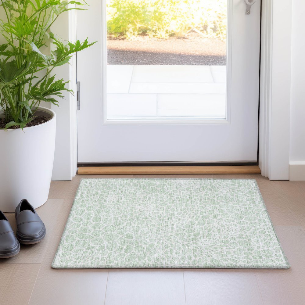 Premium Machine Washable Mayfield AMF919 Mint 1'8" x 2'6" Rug. Picture 5