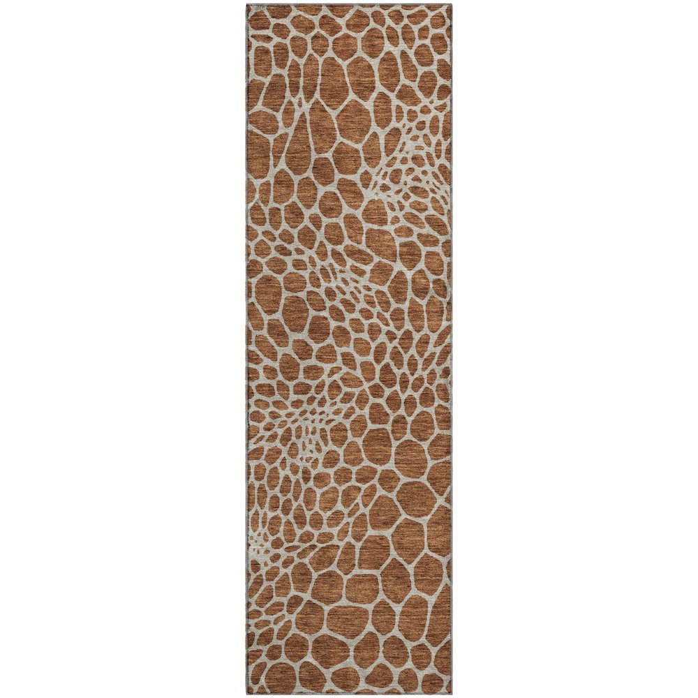 Premium Machine Washable Mayfield AMF919 Paprika 2'3" x 7'6" Runner Rug. Picture 1
