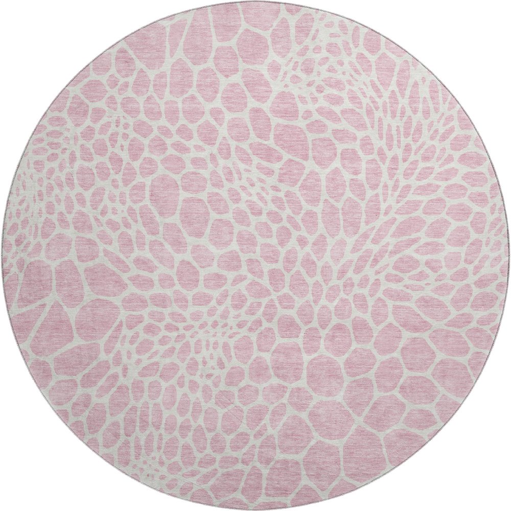 Premium Machine Washable Mayfield AMF919 Pink 8' x 8' Round Rug. Picture 1