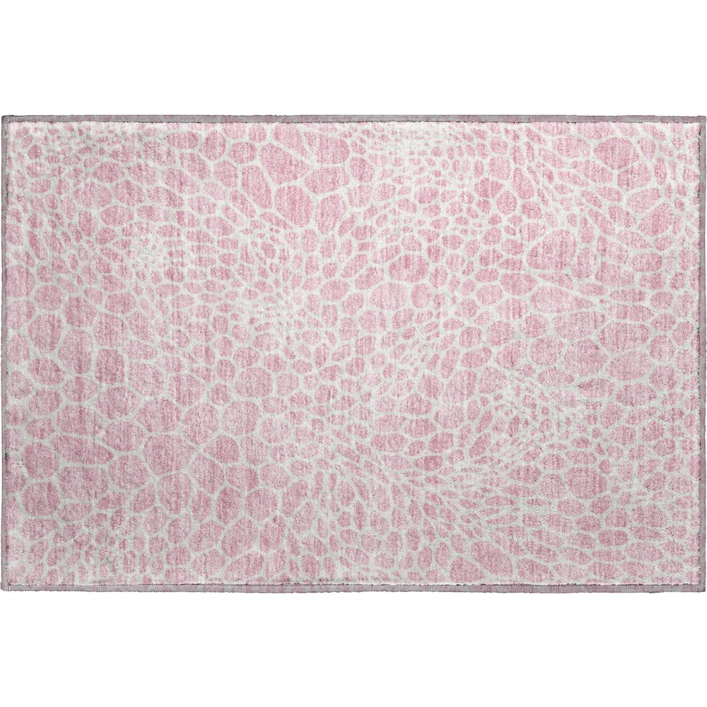 Premium Machine Washable Mayfield AMF919 Pink 1'8" x 2'6" Rug. Picture 1