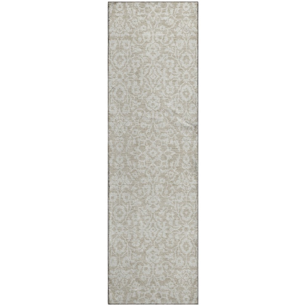 Premium Machine Washable Mayfield AMF920 Beige 2'3" x 7'6" Runner Rug. Picture 1