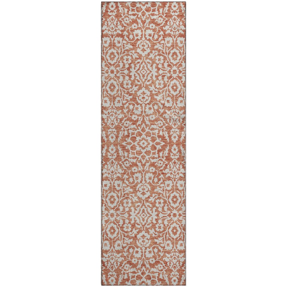 Premium Machine Washable Mayfield AMF920 Coral 2'3" x 7'6" Runner Rug. Picture 1