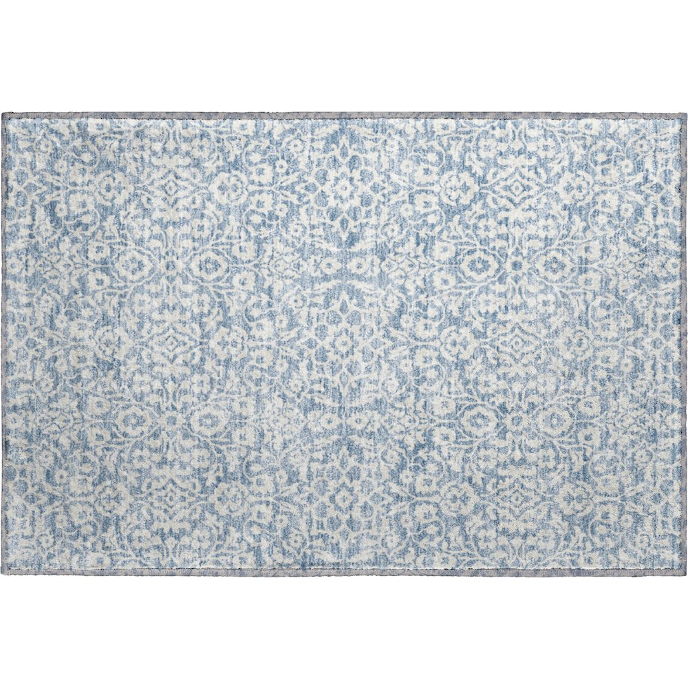 Premium Machine Washable Mayfield AMF920 Denim 1'8" x 2'6" Rug. Picture 1