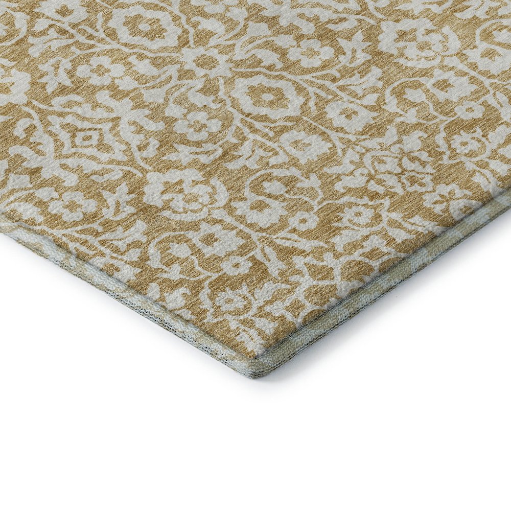 Premium Machine Washable Mayfield AMF920 Gold 1'8" x 2'6" Rug. Picture 3