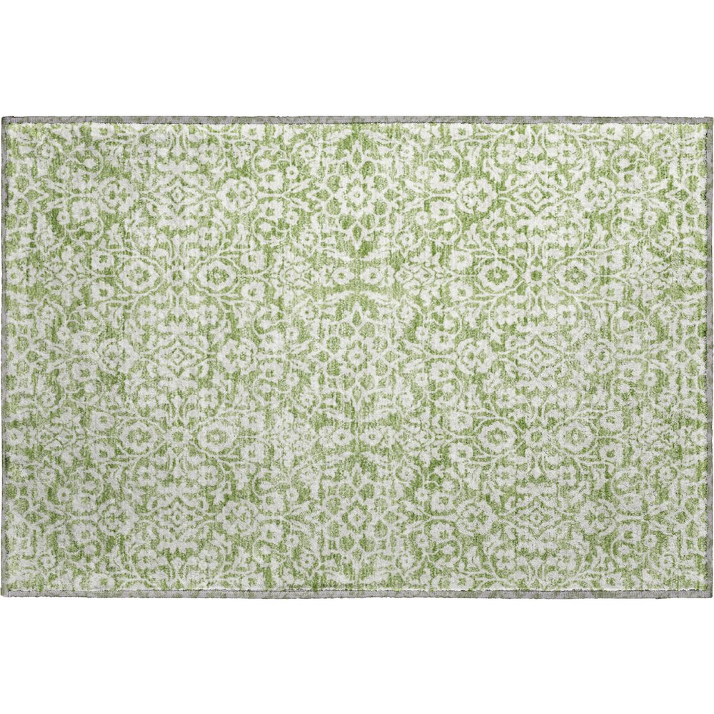 Premium Machine Washable Mayfield AMF920 Green 1'8" x 2'6" Rug. Picture 1