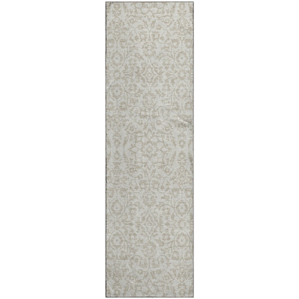 Premium Machine Washable Mayfield AMF920 Ivory 2'3" x 7'6" Runner Rug. Picture 1