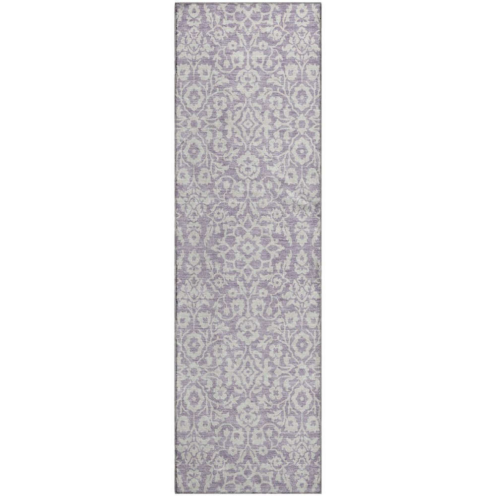 Premium Machine Washable Mayfield AMF920 Lavender 2'3" x 7'6" Runner Rug. Picture 1