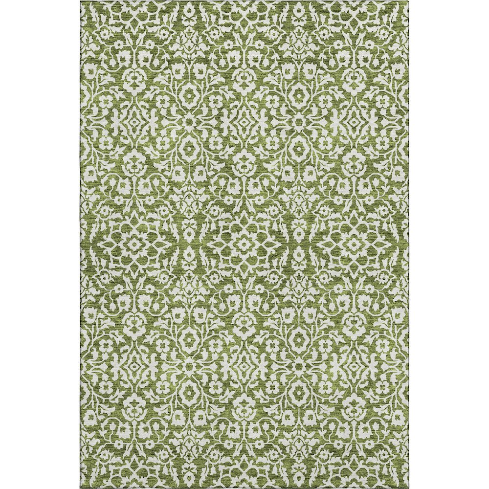 Premium Machine Washable Mayfield AMF920 Olive 2'6" x 3'10" Rug. Picture 1