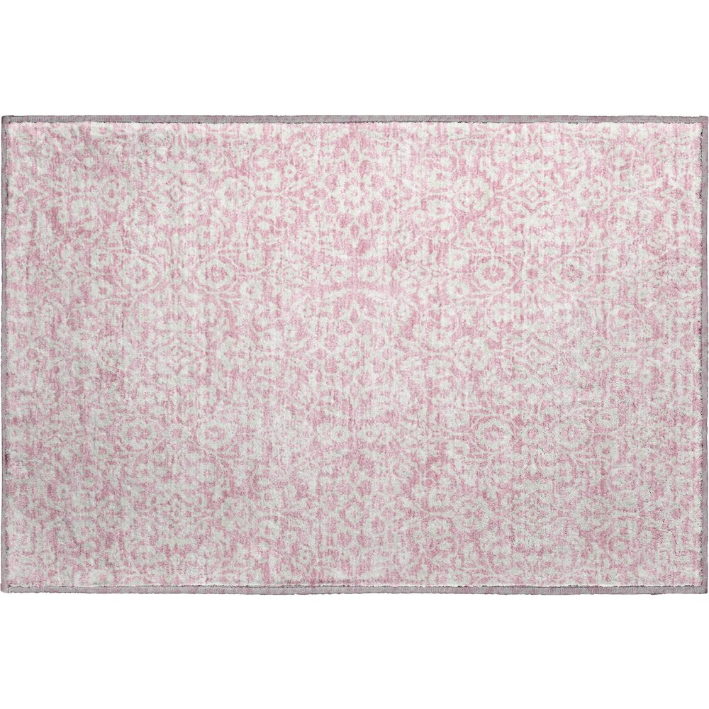 Premium Machine Washable Mayfield AMF920 Pink 1'8" x 2'6" Rug. Picture 1