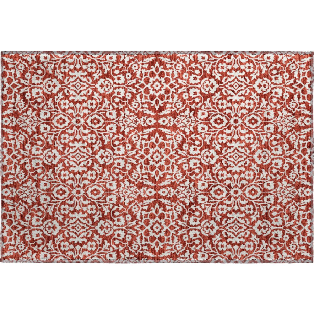 Premium Machine Washable Mayfield AMF920 Red 1'8" x 2'6" Rug. Picture 1