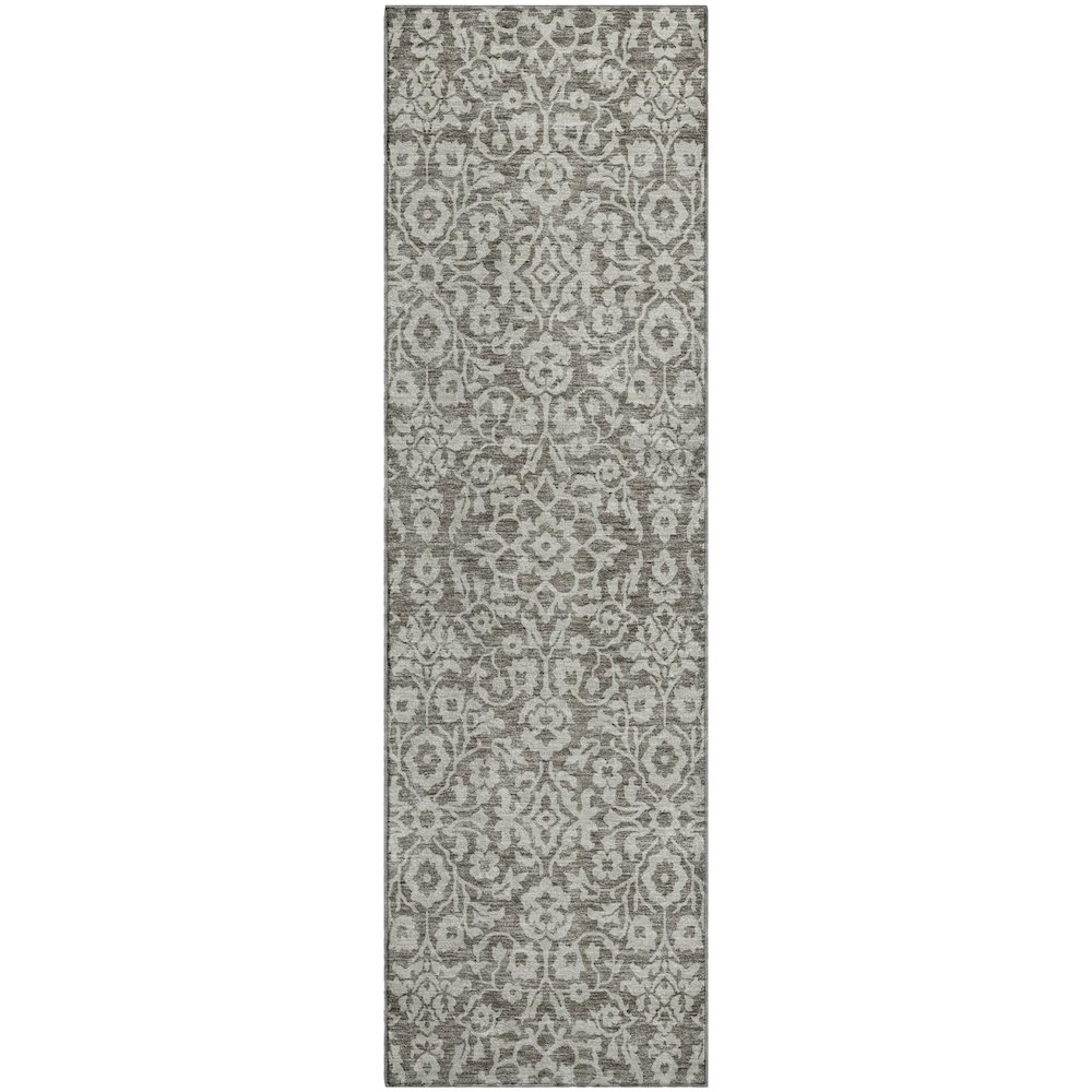 Premium Machine Washable Mayfield AMF920 Taupe 2'3" x 7'6" Runner Rug. Picture 1