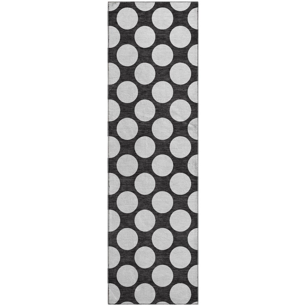 Premium Machine Washable Mayfield AMF921 Black 2'3" x 7'6" Runner Rug. Picture 1