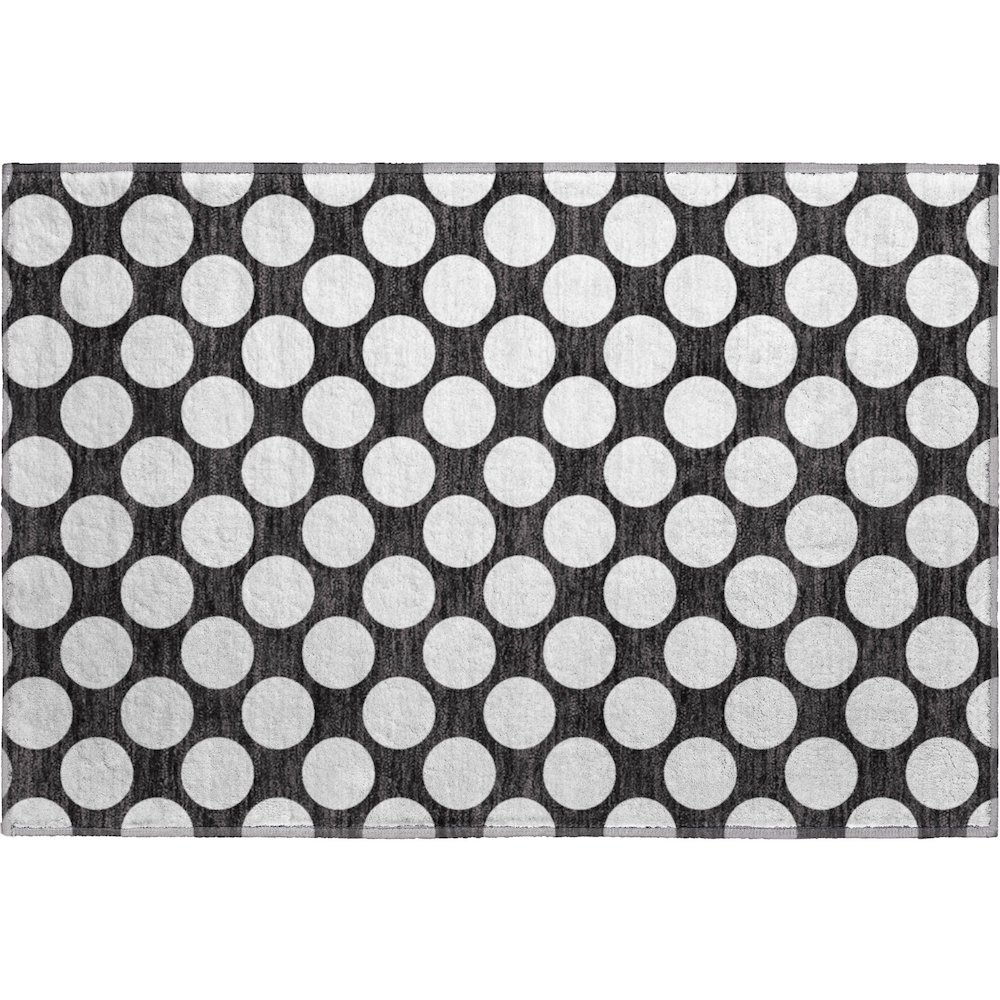 Premium Machine Washable Mayfield AMF921 Black 1'8" x 2'6" Rug. Picture 1