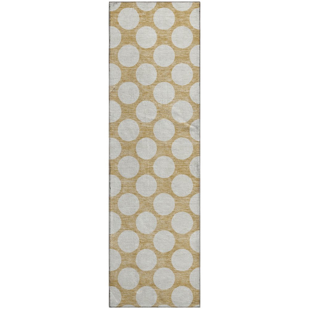 Premium Machine Washable Mayfield AMF921 Gold 2'3" x 7'6" Runner Rug. Picture 1