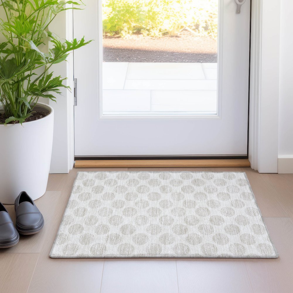 Premium Machine Washable Mayfield AMF921 Ivory 1'8" x 2'6" Rug. Picture 5