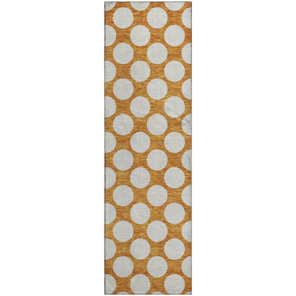 Premium Machine Washable Mayfield AMF921 Orange 2'3" x 7'6" Runner Rug. Picture 1