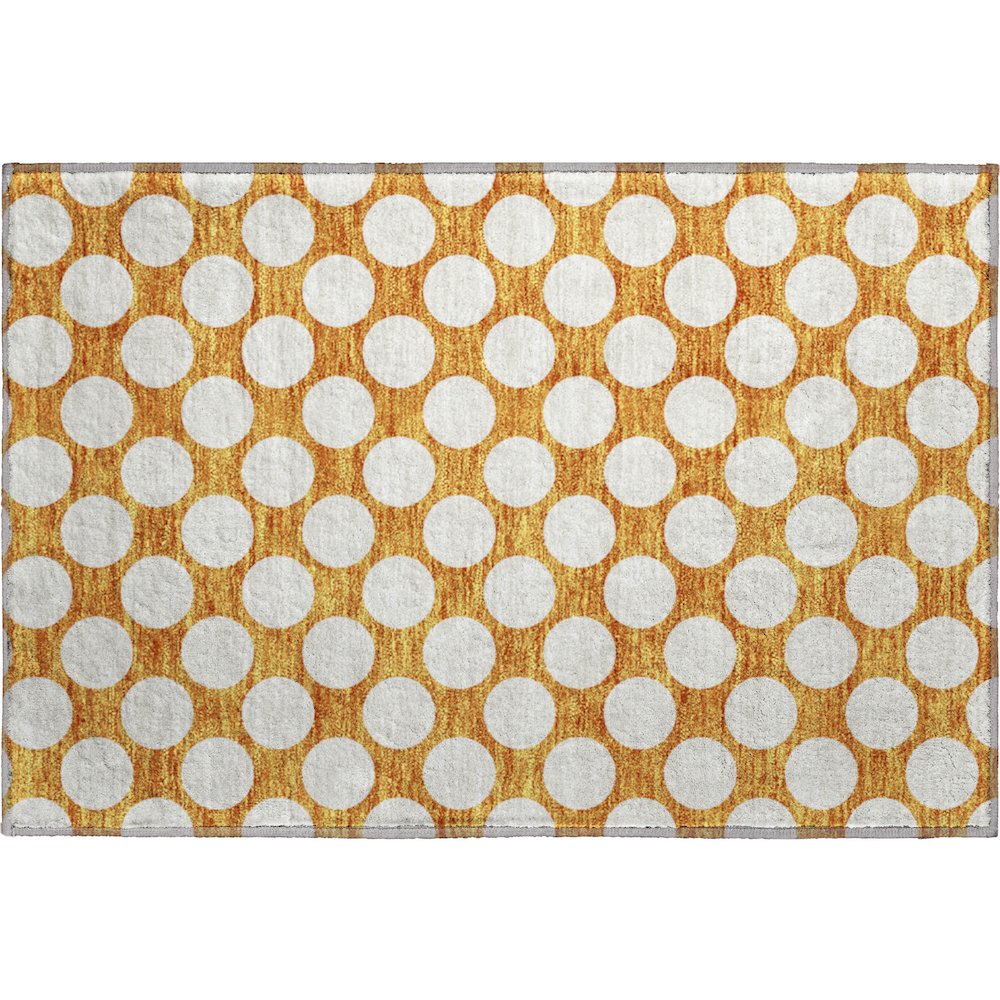 Premium Machine Washable Mayfield AMF921 Orange 1'8" x 2'6" Rug. Picture 1