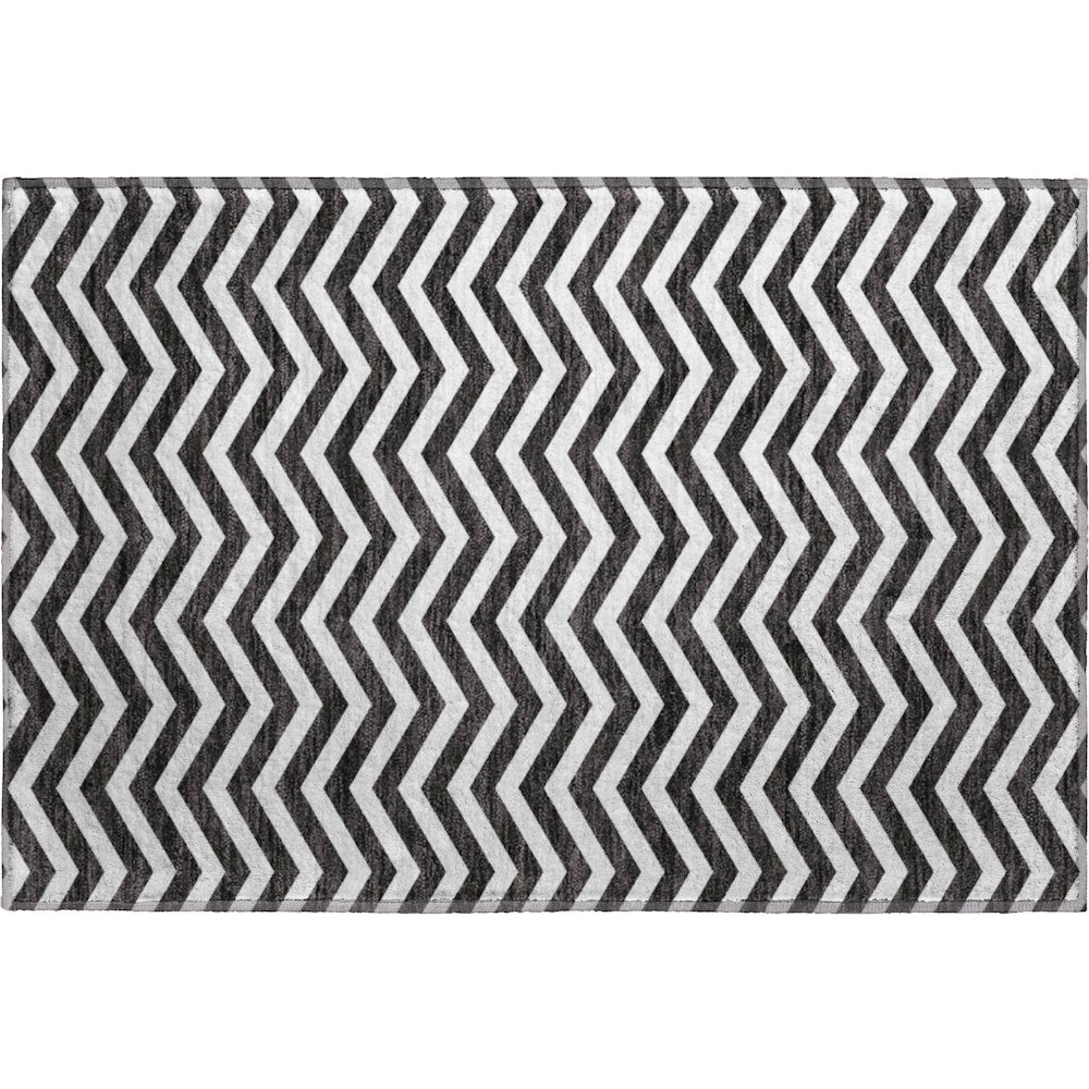 Premium Machine Washable Mayfield AMF922 Black 1'8" x 2'6" Rug. Picture 1