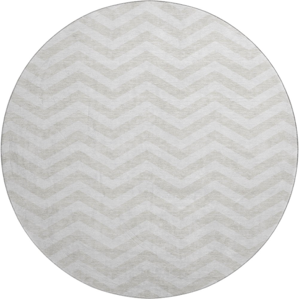 Premium Machine Washable Mayfield AMF922 Ivory 8' x 8' Round Rug. Picture 1