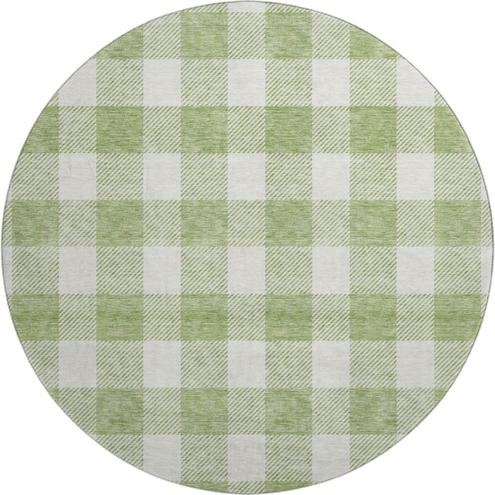 Premium Machine Washable Mayfield AMF923 Aloe 8' x 8' Round Rug. Picture 1