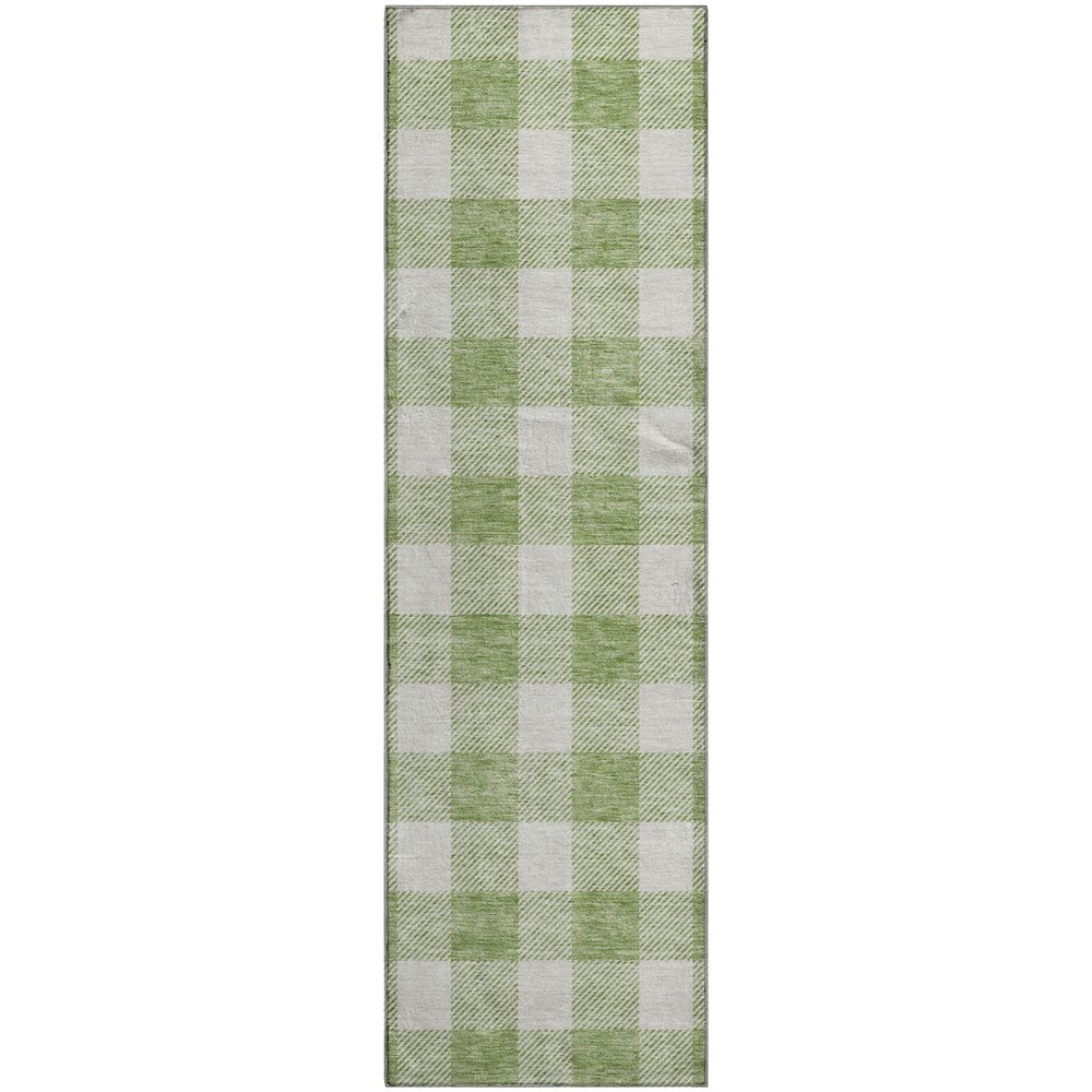 Premium Machine Washable Mayfield AMF923 Aloe 2'3" x 7'6" Runner Rug. Picture 1