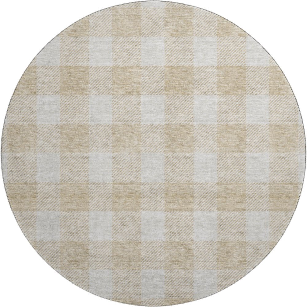 Premium Machine Washable Mayfield AMF923 Beige 8' x 8' Round Rug. Picture 1