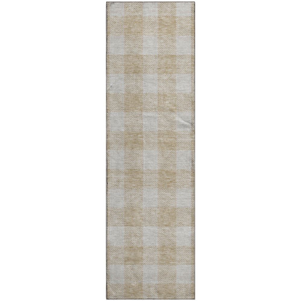 Premium Machine Washable Mayfield AMF923 Beige 2'3" x 7'6" Runner Rug. Picture 1