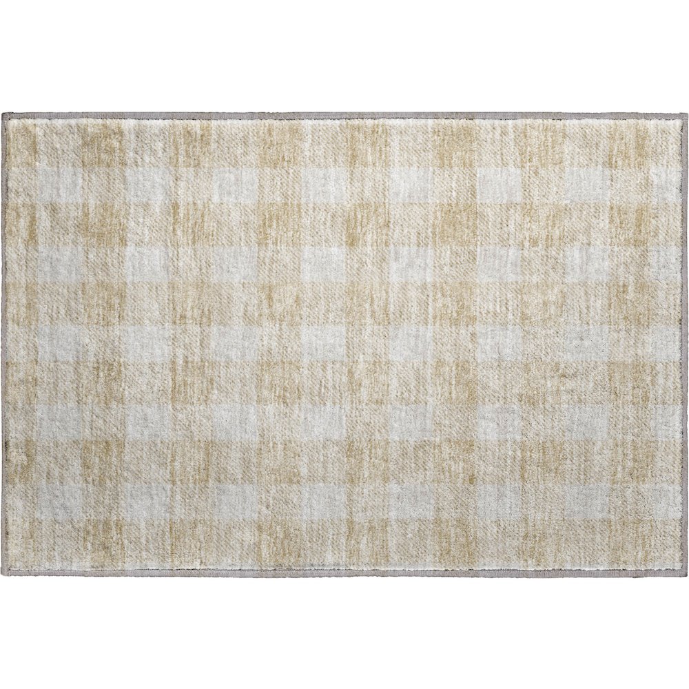 Premium Machine Washable Mayfield AMF923 Beige 1'8" x 2'6" Rug. Picture 1